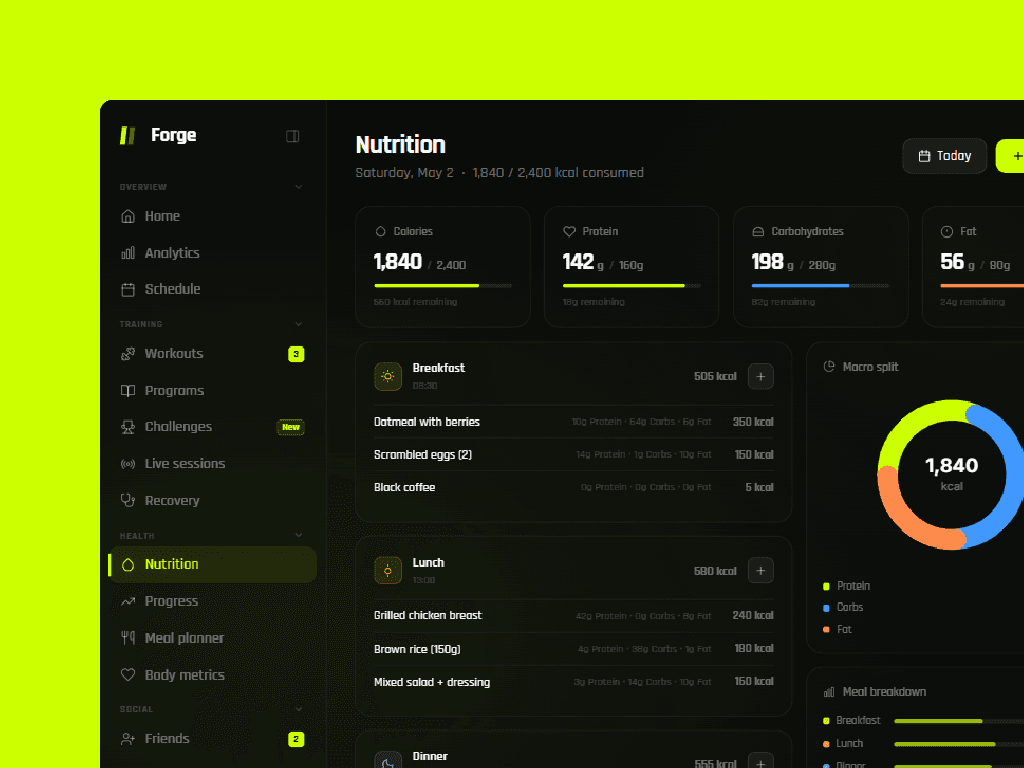 Training platform for high-performance athletes